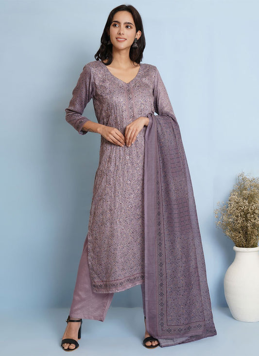 Salwar Suit Cotton Mauve Digital Print Salwar Kameez