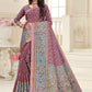 Contemporary Cotton Silk Mauve Digital Print Saree