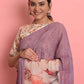 Contemporary Weight Less Mauve Digital Print Saree