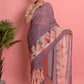 Contemporary Weight Less Mauve Digital Print Saree