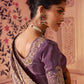 Contemporary Chinon Georgette Mauve Embroidered Saree
