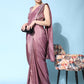 Trendy Saree Satin Silk Mauve Embroidered Saree