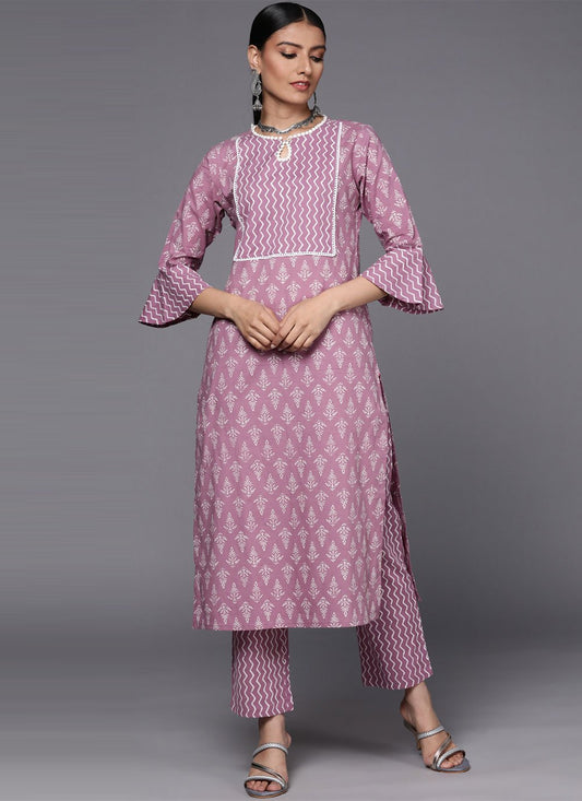 Party Wear Kurti Art Silk Mauve Print Kurtis