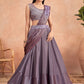 Lehenga Style Saree Art Silk Mauve Embroidered Saree