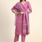 Salwar Suit Cotton Mauve Print Salwar Kameez