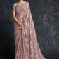 Classic Organza Mauve Embroidered Saree
