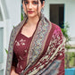 Straight Salwar Suit Pashmina Mauve Digital Print Salwar Kameez