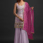 Salwar Suit Faux Georgette Mauve Embroidered Salwar Kameez