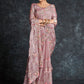 Classic Organza Mauve Embroidered Saree