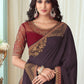 Designer Silk Mauve Embroidered Saree