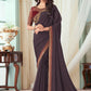 Designer Silk Mauve Embroidered Saree