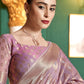 Contemporary Cotton Silk Mauve Weaving Saree