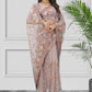Contemporary Net Mauve Embroidered Saree
