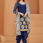 Straight Salwar Suit Art Silk Blue Embroidered Salwar Kameez