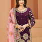 Trendy Suit Art Silk Purple Embroidered Salwar Kameez
