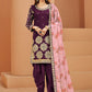 Trendy Suit Art Silk Purple Embroidered Salwar Kameez