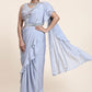 Trendy Saree Chiffon Aqua Blue Mirror Saree