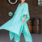 Salwar Suit Cotton Turquoise Fancy Work Salwar Kameez