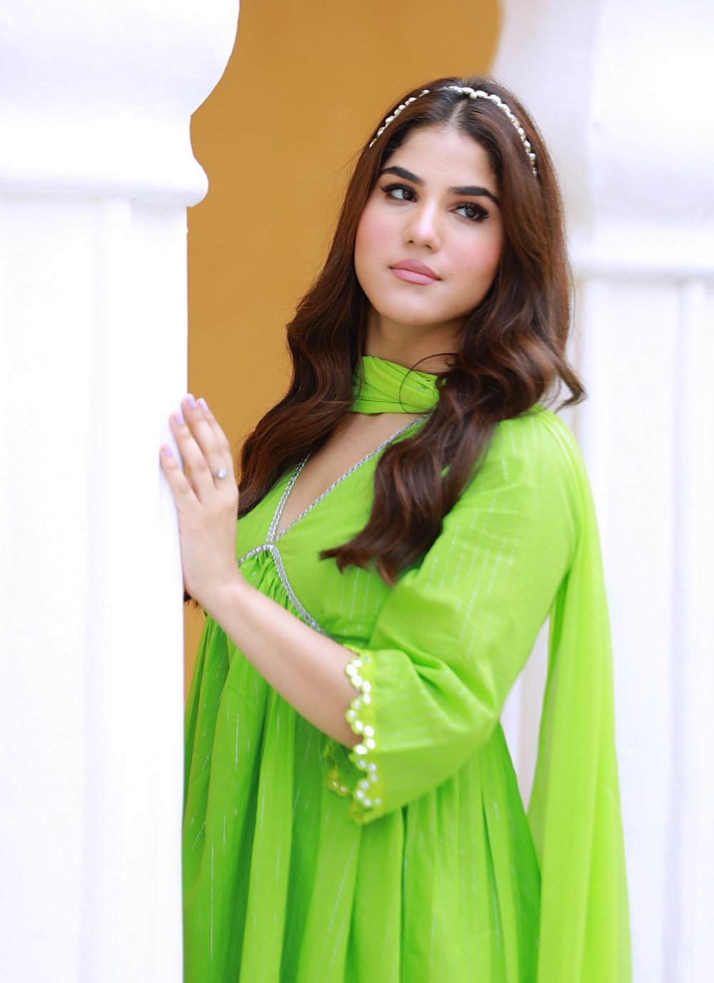 Salwar Suit Cotton Green Fancy Work Salwar Kameez