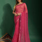Classic Chiffon Pink Mirror Saree