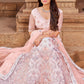 Lehenga Choli Net Peach Embroidered Lehenga Choli