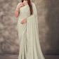 Classic Georgette Off White Mirror Saree