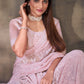 Classic Georgette Pink Mirror Saree