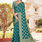 Contemporary Silk Morpeach Patch Border Saree
