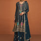 Salwar Suit Chinon Silk Morpeach Buttons Salwar Kameez