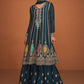 Salwar Suit Chinon Silk Morpeach Buttons Salwar Kameez