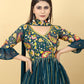 Sharara Set Georgette Morpeach Embroidered Salwar Kameez