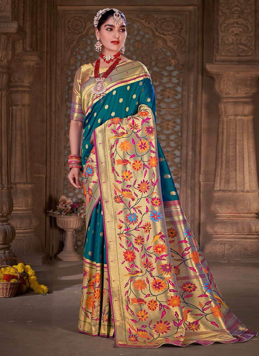 Trendy Saree Silk Morpeach Woven Saree