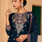 Straight Salwar Suit Faux Georgette Morpeach Embroidered Salwar Kameez
