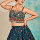 A Line Lehenga Organza Morpeach Digital Print Lehenga Choli