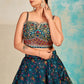 A Line Lehenga Organza Morpeach Digital Print Lehenga Choli