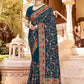Classic Georgette Morpeach Embroidered Saree