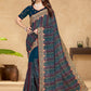 Classic Georgette Morpeach Embroidered Saree