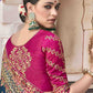 Contemporary Silk Viscose Morpeach Diamond Saree