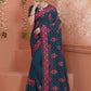 Contemporary Georgette Morpeach Embroidered Saree