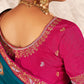 Contemporary Vichitra Silk Morpeach Embroidered Saree