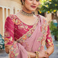 Classic Organza Tissue Pink Embroidered Saree