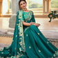 Classic Organza Tissue Teal Embroidered Saree