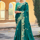Classic Organza Tissue Teal Embroidered Saree