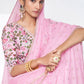 Classic Organza Pink Mukesh Work Saree