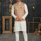 Kurta Payjama With Jacket Cotton Multi Colour Off White Chicken Mens