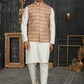 Kurta Payjama With Jacket Cotton Multi Colour Off White Chicken Mens