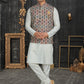 Kurta Payjama With Jacket Cotton Multi Colour Off White Chicken Mens