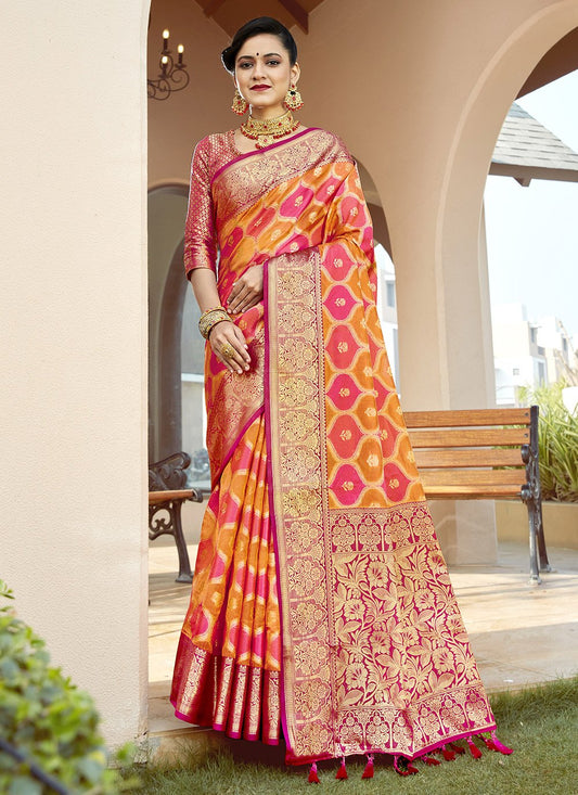 Traditional Saree Banarasi Silk Multi Colour Weaving Saree