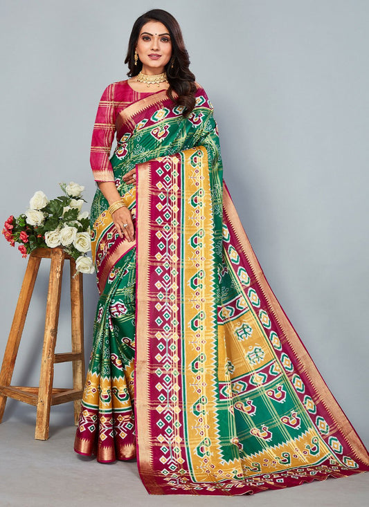 Contemporary Cotton Multi Colour Bandhej Saree