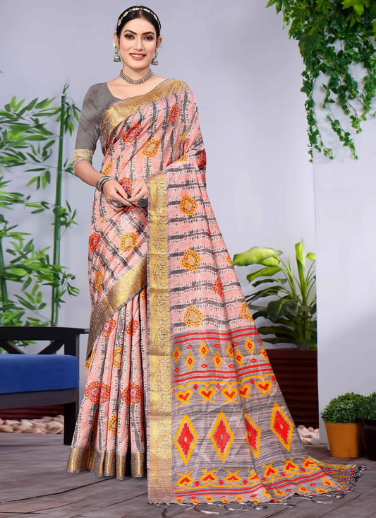 Contemporary Banarasi Silk Multi Colour Patch Border Saree